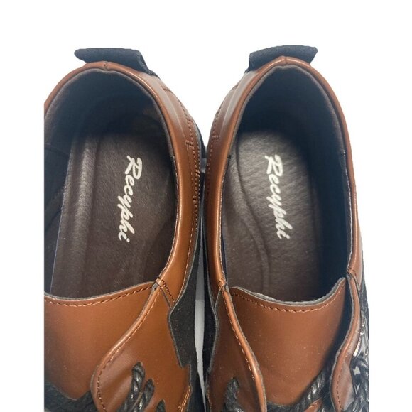 Recyphi Men\'s‎ Size 10.5 Derby Lace-Up Brown and Black Oxfords Gatsby Rockabilly main image 4